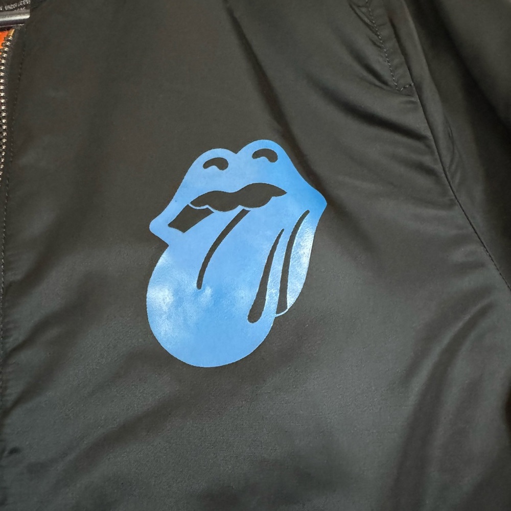 Rolling Stones Lonesome Alpha MA-1 Bomber Jacket Jacket Navy Blue Men’s Large - Picture 7 of 7